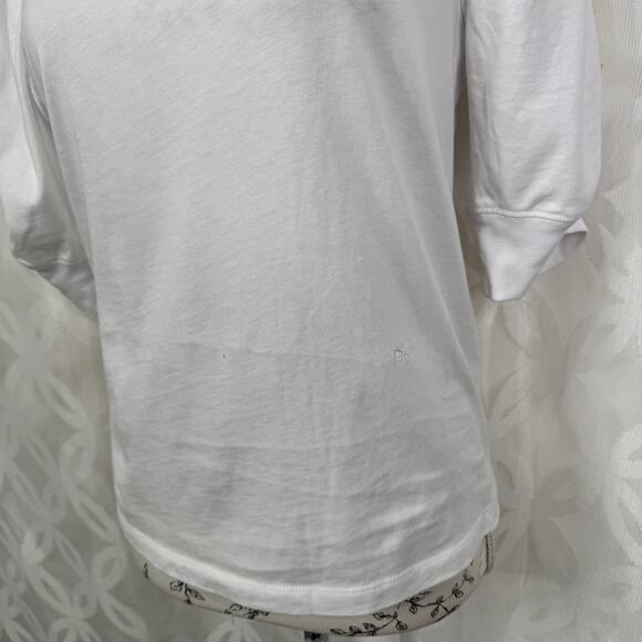 Frame‎ Cotton Frankie White Puff Sleeve Tee  Size S - Picture 9 of 16